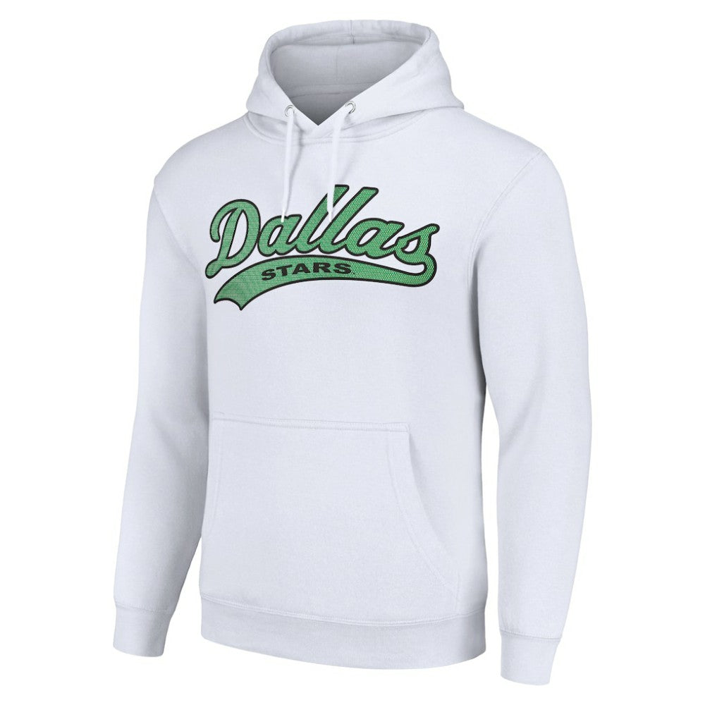 NHL White Dallas Stars Starter Tailsweep Fleece Tri-Blend Pullover Hoodie