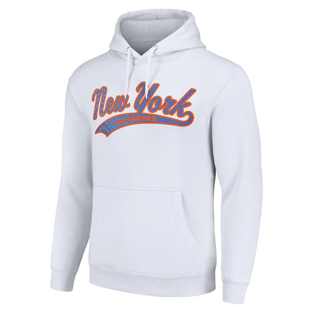 NHL White New York Islanders Starter Tailsweep Fleece Tri-Blend Pullover Hoodie