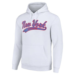 NHL White New York Rangers Starter Tailsweep Fleece Tri-Blend Pullover Hoodie