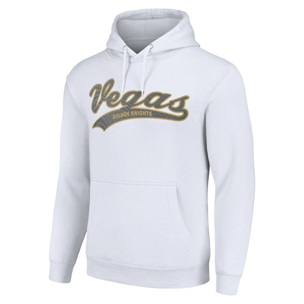 NHL White Vegas Golden Knights Starter Tailsweep Fleece Tri-Blend Pullover Hoodie