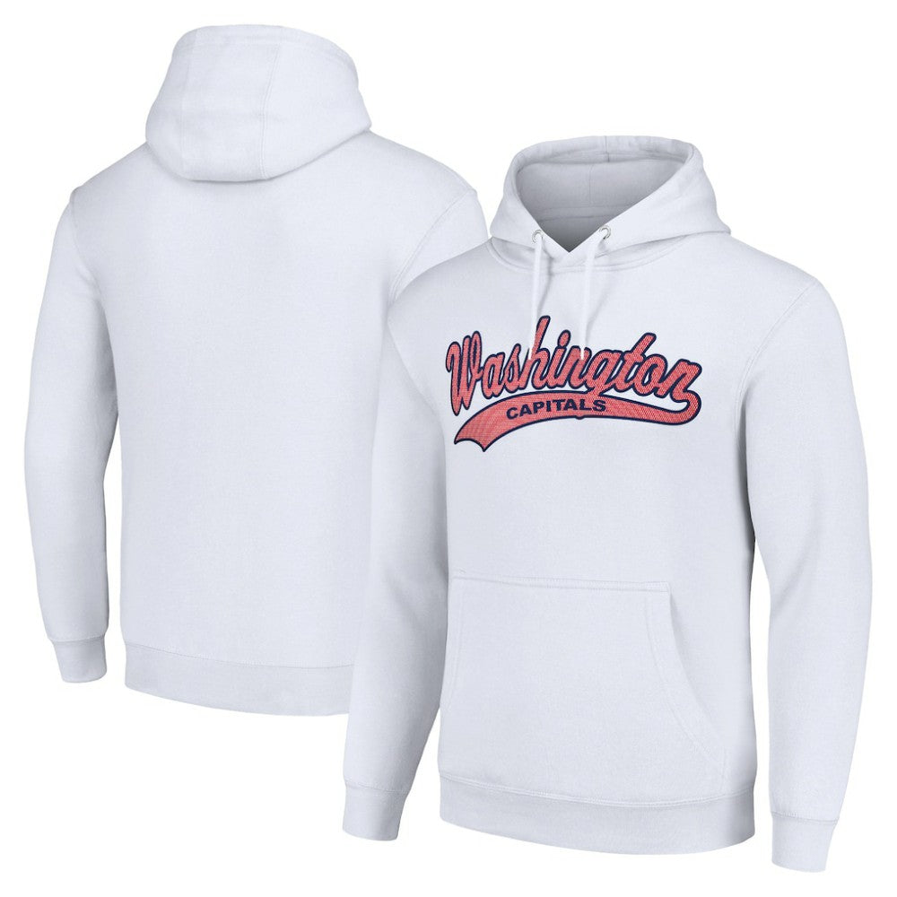 NHL White Washington Capitals Starter Tailsweep Fleece Tri-Blend Pullover Hoodie