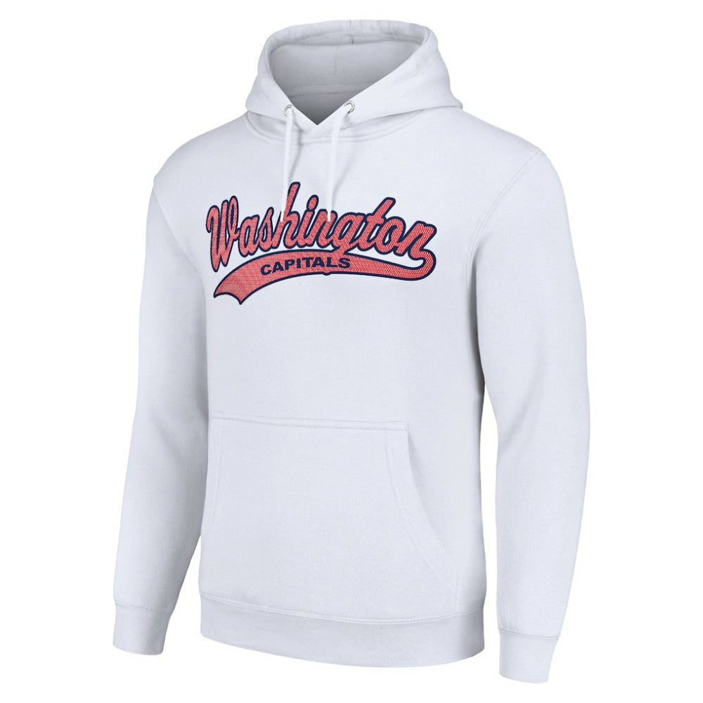 NHL White Washington Capitals Starter Tailsweep Fleece Tri-Blend Pullover Hoodie