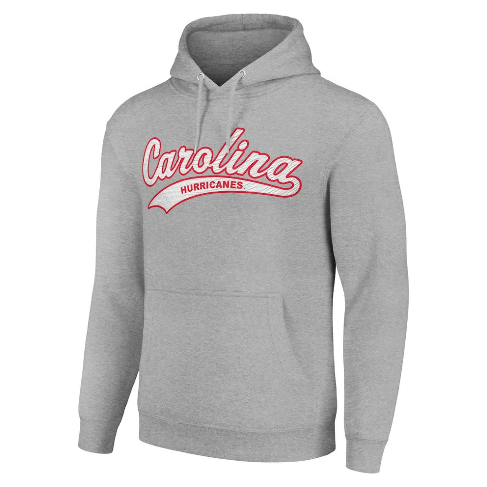 NHL Heather Gray Carolina Hurricanes Starter Tailsweep Fleece Tri-Blend Pullover Hoodie