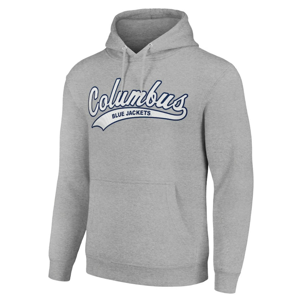 NHL Heather Gray Columbus Blue Jackets Starter Tailsweep Fleece Tri-Blend Pullover Hoodie
