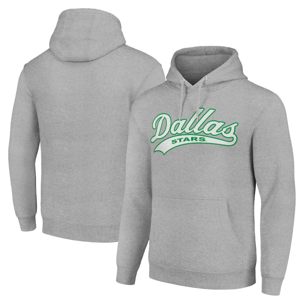 NHL Heather Gray Dallas Stars Starter Tailsweep Fleece Tri-Blend Pullover Hoodie