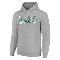 NHL Heather Gray Minnesota Wild Starter Tailsweep Fleece Tri-Blend Pullover Hoodie