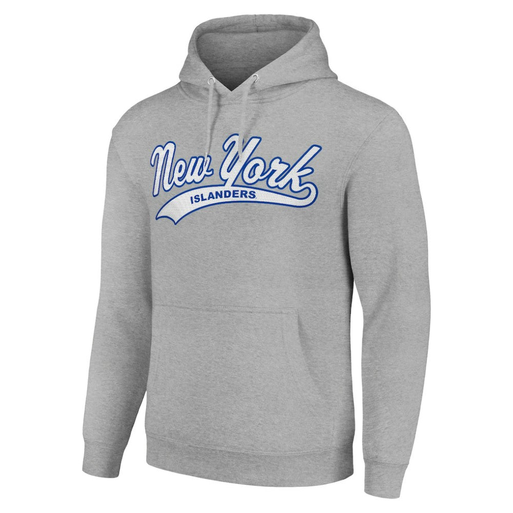 NHL Heather Gray New York Islanders Starter Tailsweep Fleece Tri-Blend Pullover Hoodie