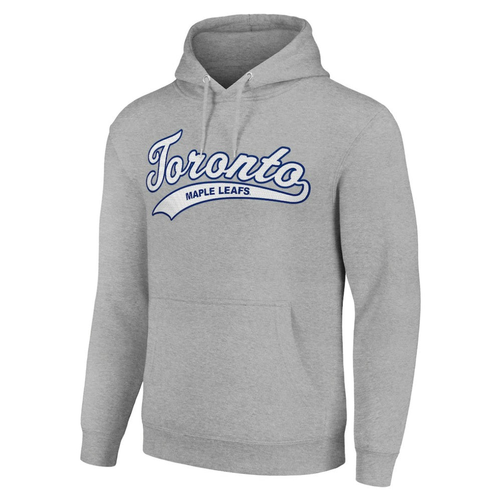 NHL Heather Gray Toronto Maple Leafs Starter Tailsweep Fleece Tri-Blend Pullover Hoodie