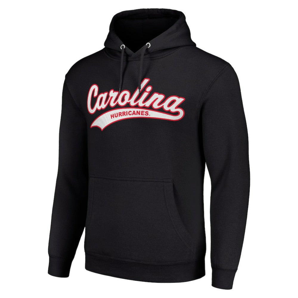 NHL Black Carolina Hurricanes Starter Tailsweep Fleece Tri-Blend Pullover Hoodie