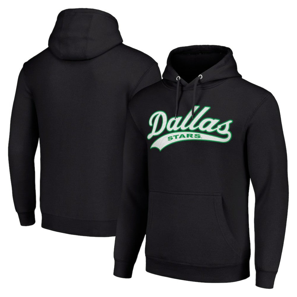 NHL Black Dallas Stars Starter Tailsweep Fleece Tri-Blend Pullover Hoodie