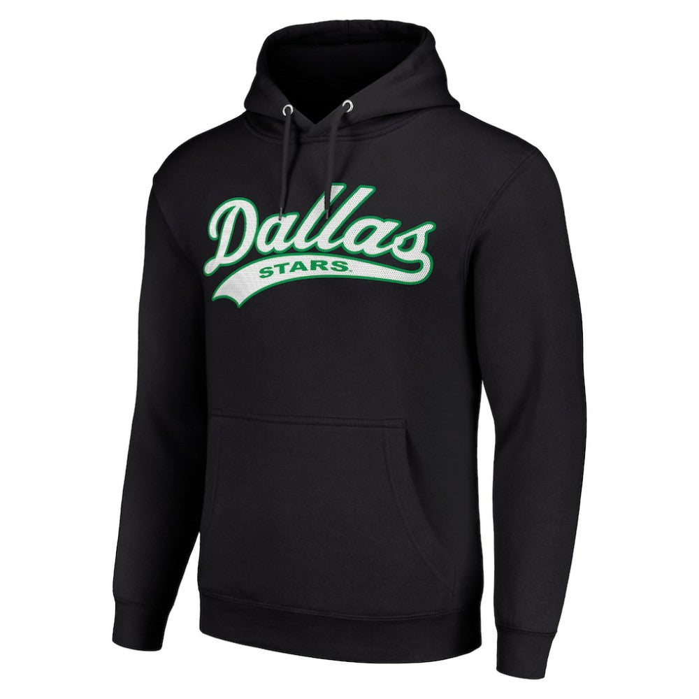 NHL Black Dallas Stars Starter Tailsweep Fleece Tri-Blend Pullover Hoodie