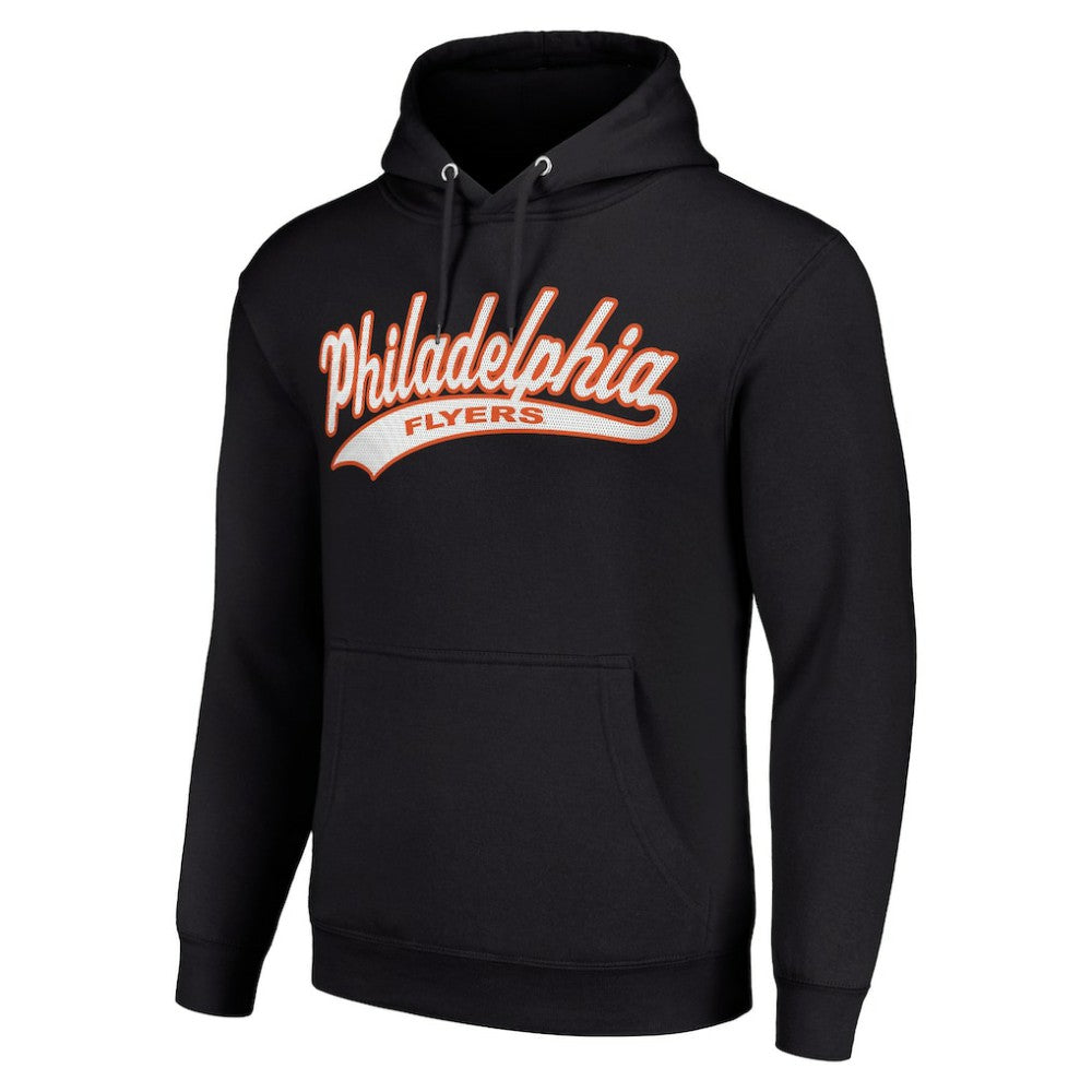 NHL Black Philadelphia Flyers Starter Tailsweep Fleece Tri-Blend Pullover Hoodie