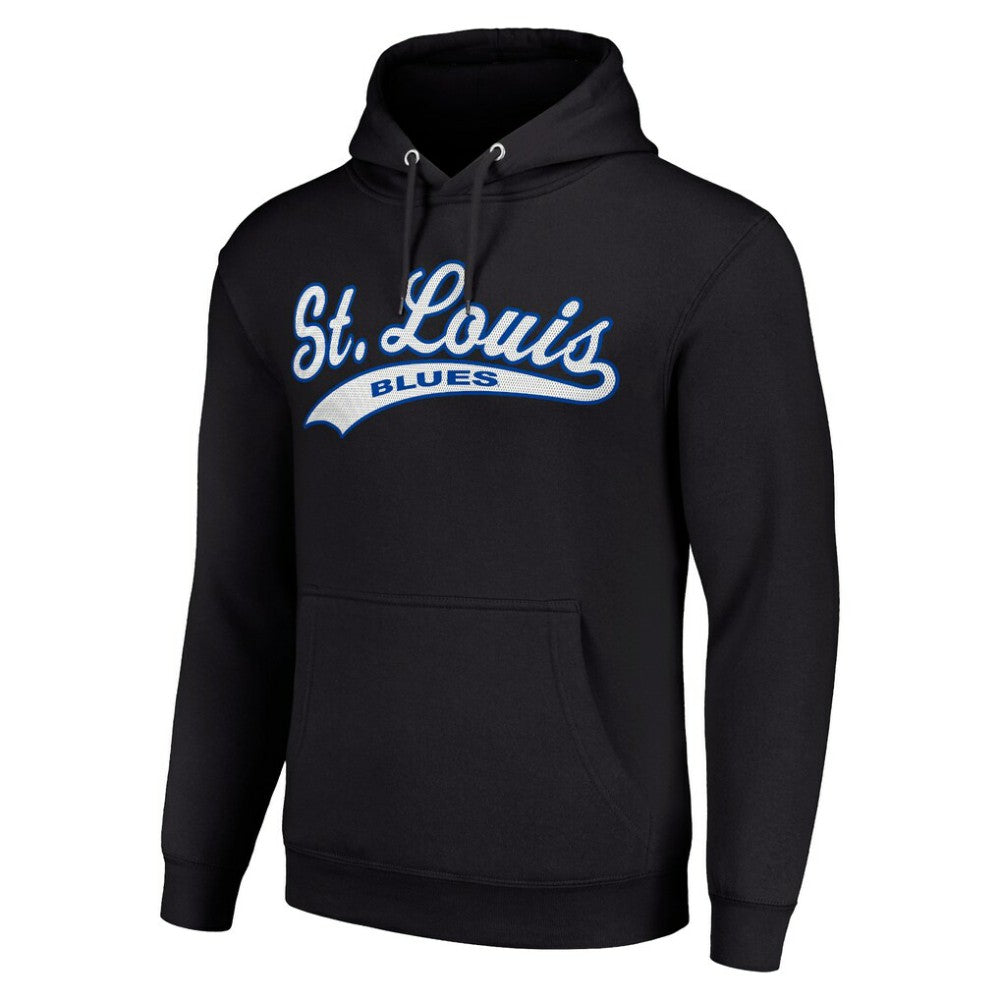 NHL Black St. Louis Blues Starter Tailsweep Fleece Tri-Blend Pullover Hoodie