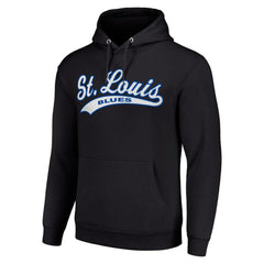 NHL Black St. Louis Blues Starter Tailsweep Fleece Tri-Blend Pullover Hoodie