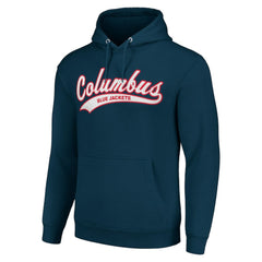 NHL Navy Columbus Blue Jackets Starter Tailsweep Fleece Tri-Blend Pullover Hoodie