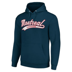 NHL Navy Montreal Canadiens Starter Tailsweep Fleece Tri-Blend Pullover Hoodie