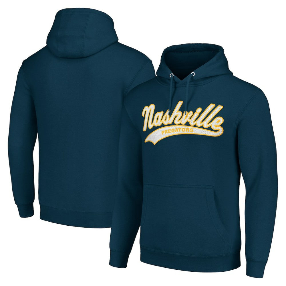 NHL Navy Nashville Predators Starter Tailsweep Fleece Tri-Blend Pullover Hoodie