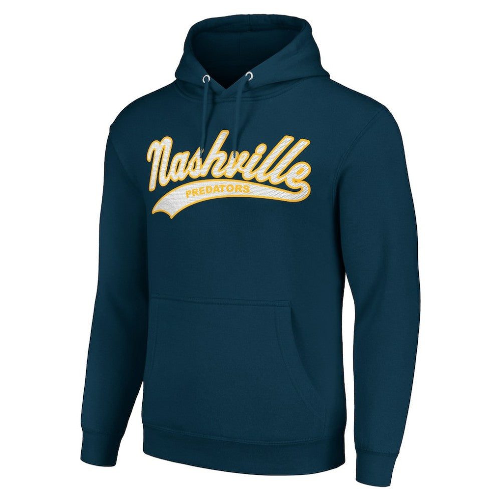 NHL Navy Nashville Predators Starter Tailsweep Fleece Tri-Blend Pullover Hoodie