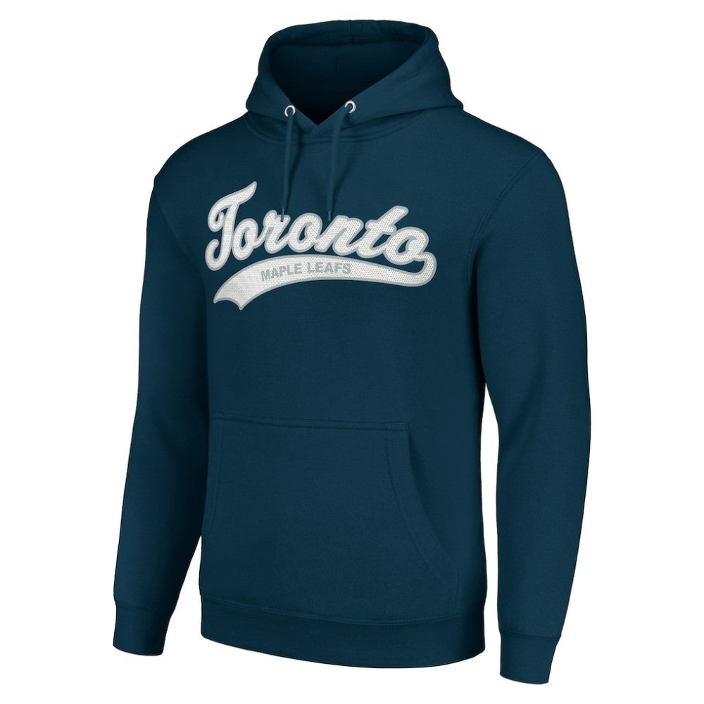 NHL Navy Toronto Maple Leafs Starter Tailsweep Fleece Tri-Blend Pullover Hoodie