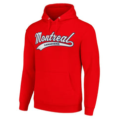 NHL Red Montreal Canadiens Starter Tailsweep Fleece Tri-Blend Pullover Hoodie