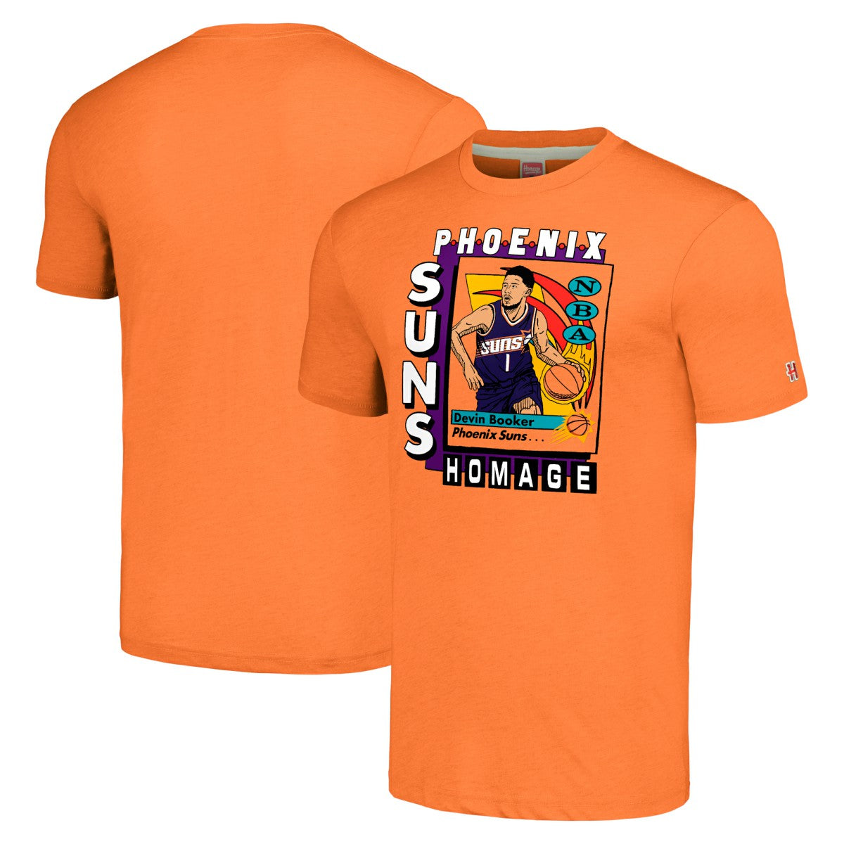 NBA Devin Booker Phoenix Suns Homage Unisex SkyBox Player Tri-Blend T-Shirt