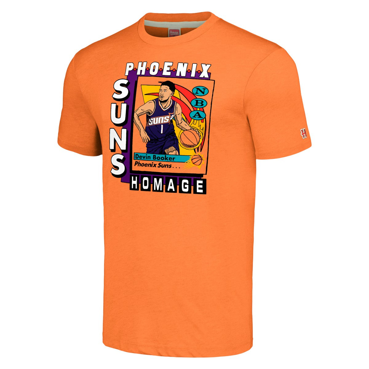 NBA Devin Booker Phoenix Suns Homage Unisex SkyBox Player Tri-Blend T-Shirt