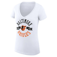 MLB Baltimore Orioles G-III 4Her by Carl Banks Women's Super-Slim Fit Lightweight City Graphic V-Neck T-Shirt