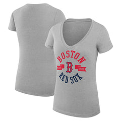 MLB Boston Red Sox G-III 4Her by Carl Banks Women's Super-Slim Fit Lightweight City Graphic V-Neck T-Shirt