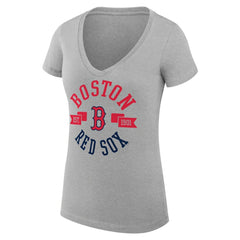 MLB Boston Red Sox G-III 4Her by Carl Banks Women's Super-Slim Fit Lightweight City Graphic V-Neck T-Shirt