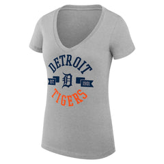 MLB Detroit Tigers G-III 4Her by Carl Banks Women's Super-Slim Fit Lightweight City Graphic V-Neck T-Shirt