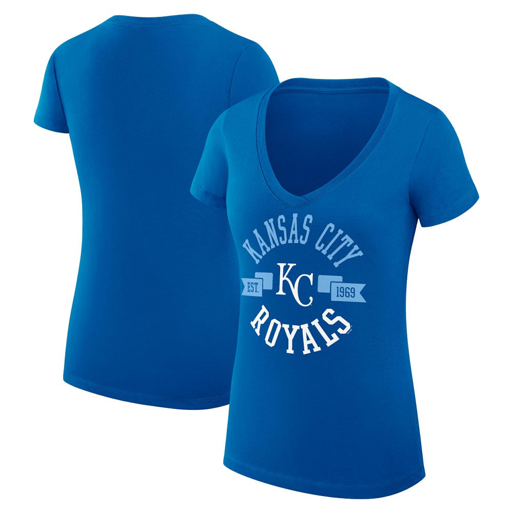 MLB Kansas City Royals G-III 4Her by Carl Banks Women's Super-Slim Fit Lightweight City Graphic V-Neck T-Shirt