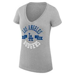 MLB Los Angeles Dodgers G-III 4Her by Carl Banks Women's Super-Slim Fit Lightweight City Graphic V-Neck T-Shirt