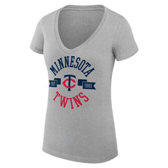 MLB Minnesota Twins G-III 4Her by Carl Banks Women's Super-Slim Fit Lightweight City Graphic V-Neck T-Shirt