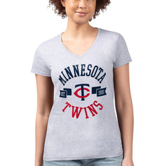 MLB Minnesota Twins G-III 4Her by Carl Banks Women's Super-Slim Fit Lightweight City Graphic V-Neck T-Shirt