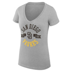 MLB San Diego Padres G-III 4Her by Carl Banks Women's Super-Slim Fit Lightweight City Graphic V-Neck T-Shirt