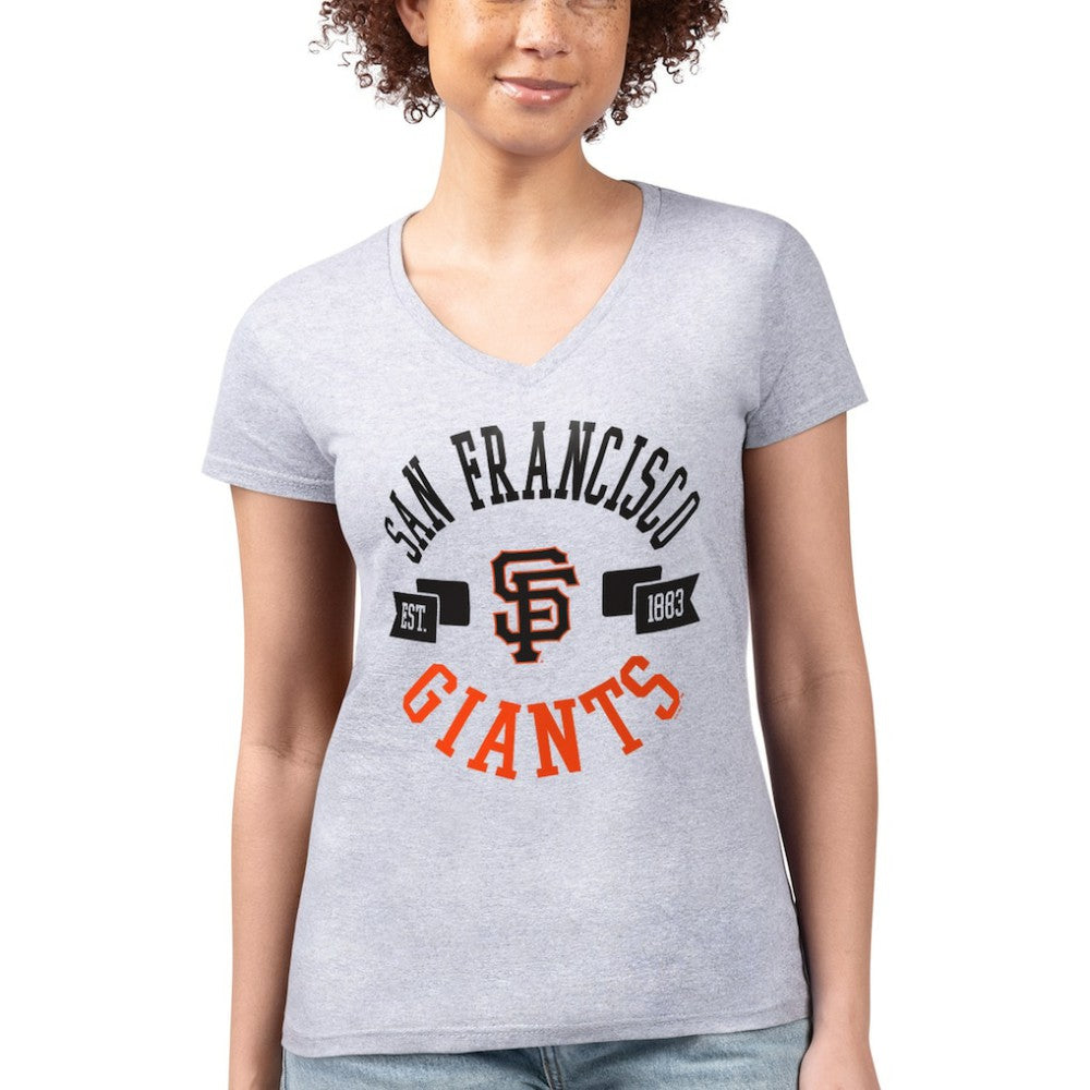 MLB San Francisco Giants G-III 4Her by Carl Banks Women's Super-Slim Fit Lightweight City Graphic V-Neck T-Shirt