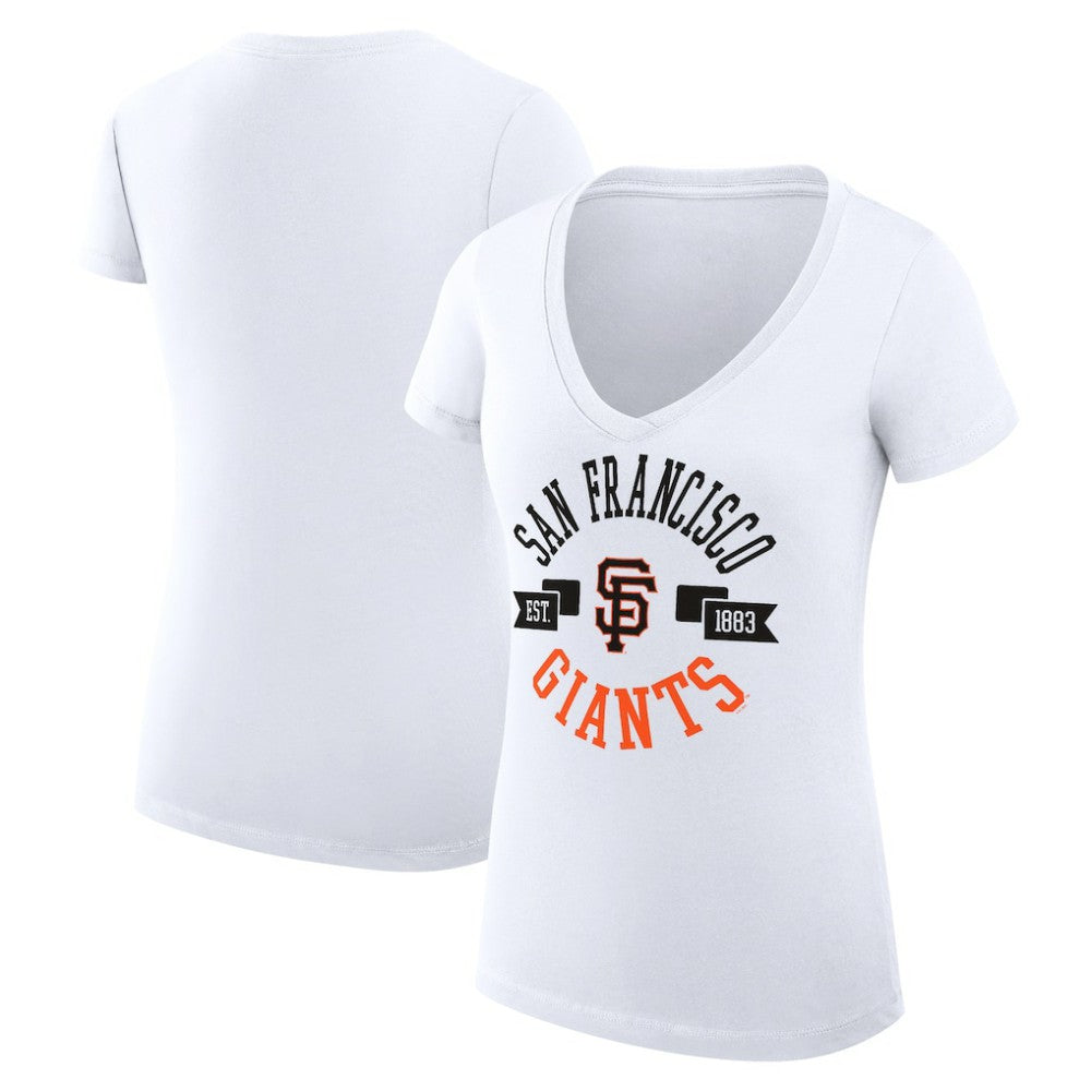 MLB San Francisco Giants G-III 4Her by Carl Banks Women's Super-Slim Fit Lightweight City Graphic V-Neck T-Shirt