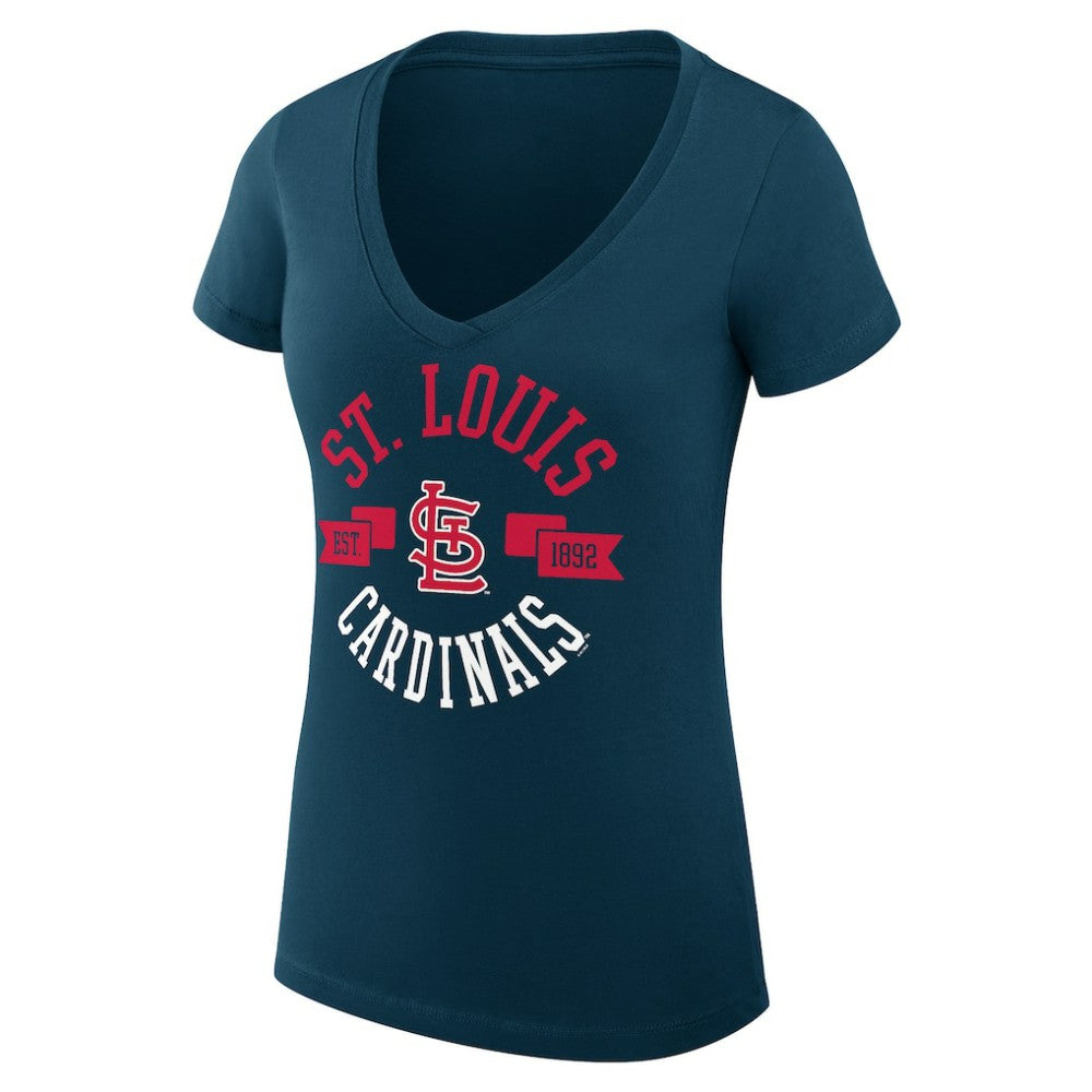 MLB St. Louis Cardinals G-III 4Her by Carl Banks Women's Super-Slim Fit Lightweight City Graphic V-Neck T-Shirt