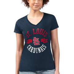 MLB St. Louis Cardinals G-III 4Her by Carl Banks Women's Super-Slim Fit Lightweight City Graphic V-Neck T-Shirt