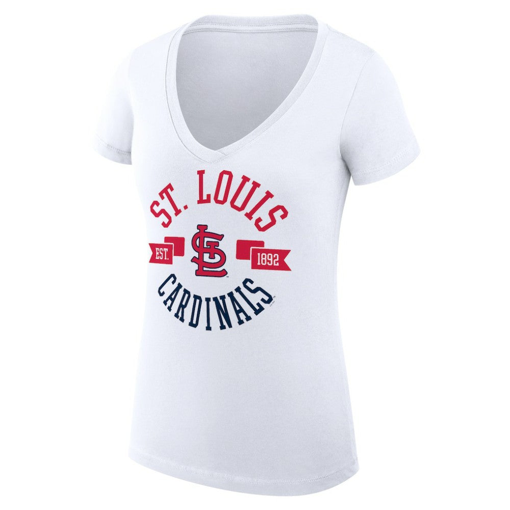 MLB St. Louis Cardinals G-III 4Her by Carl Banks Women's Super-Slim Fit Lightweight City Graphic V-Neck T-Shirt