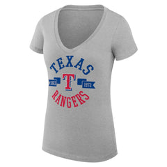 MLB Texas Rangers G-III 4Her by Carl Banks Women's Super-Slim Fit Lightweight City Graphic V-Neck T-Shirt