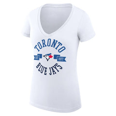 MLB Toronto Blue Jays G-III 4Her by Carl Banks Women's Super-Slim Fit Lightweight City Graphic V-Neck T-Shirt