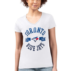 MLB Toronto Blue Jays G-III 4Her by Carl Banks Women's Super-Slim Fit Lightweight City Graphic V-Neck T-Shirt
