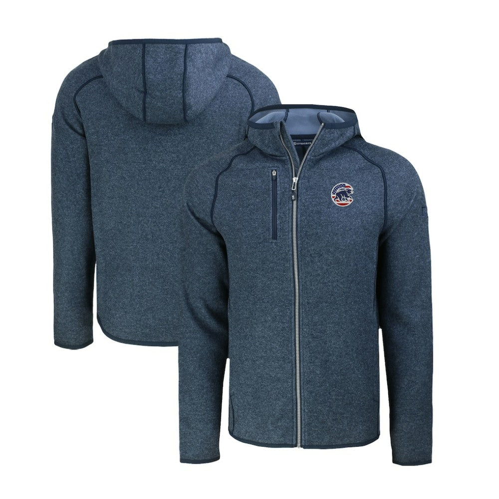 MLB Chicago Cubs Cutter & Buck Stars & Stripes Mainsail Sweater-Knit Full-Zip Hoodie