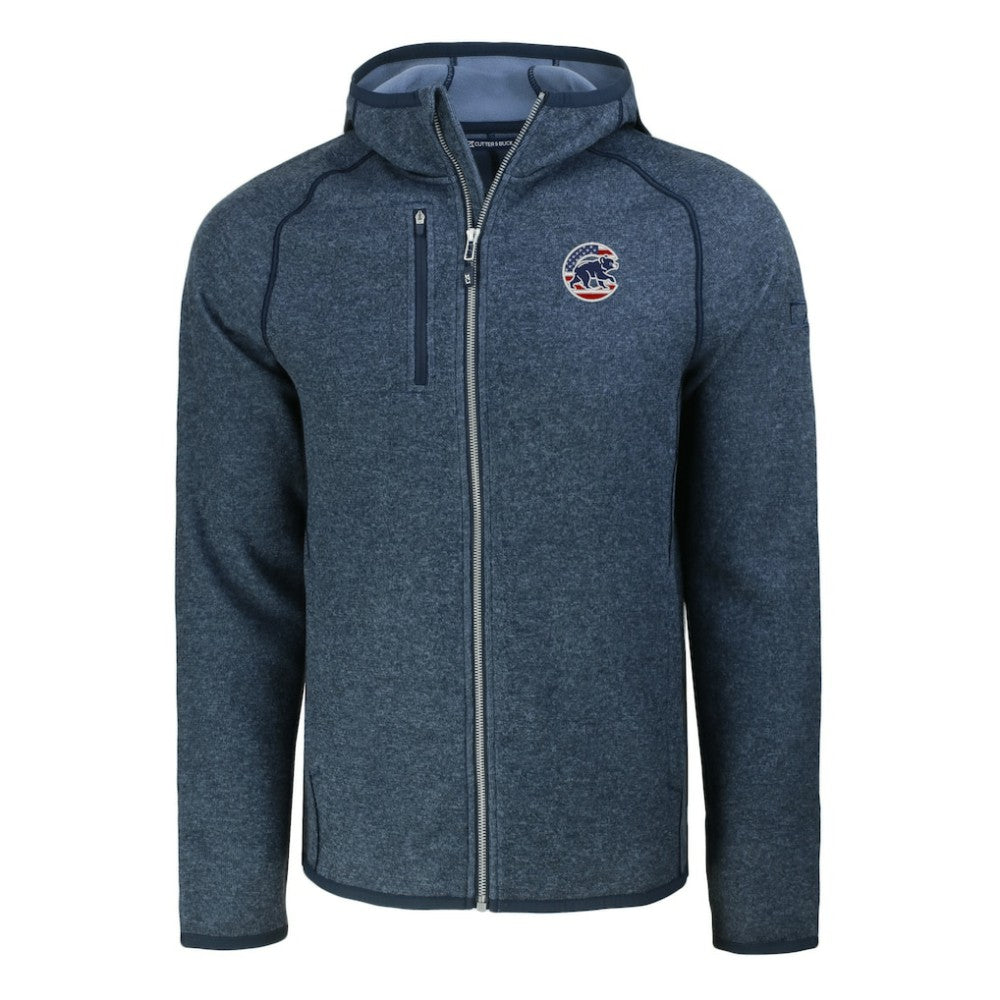 MLB Chicago Cubs Cutter & Buck Stars & Stripes Mainsail Sweater-Knit Full-Zip Hoodie