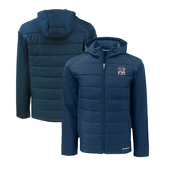 MLB New York Yankees Cutter & Buck Stars & Stripes Evoke Hybrid Eco Softshell Recycled Full-Zip Hoodie Jacket