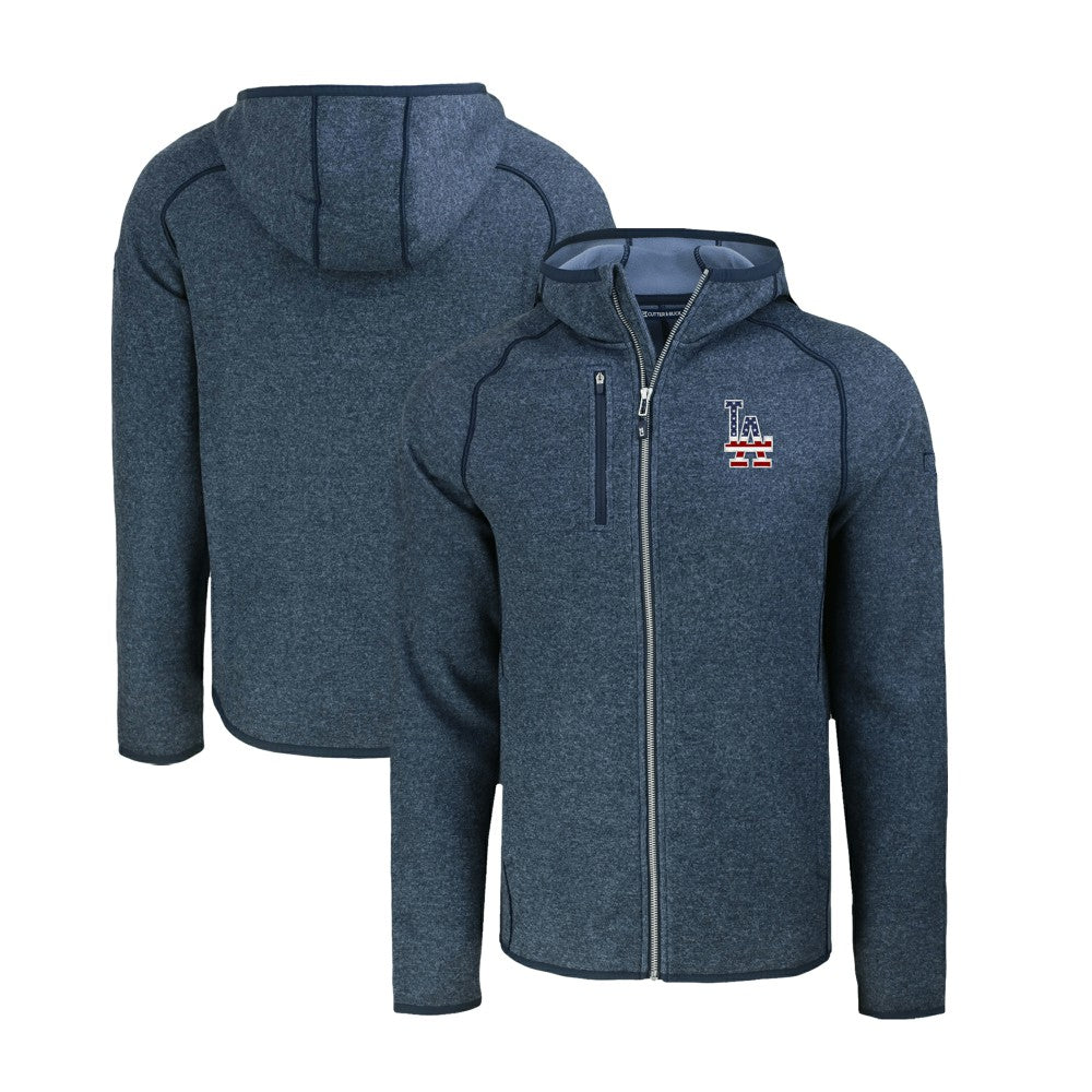 MLB Los Angeles Dodgers Cutter & Buck Stars & Stripes Mainsail Sweater-Knit Full-Zip Hoodie