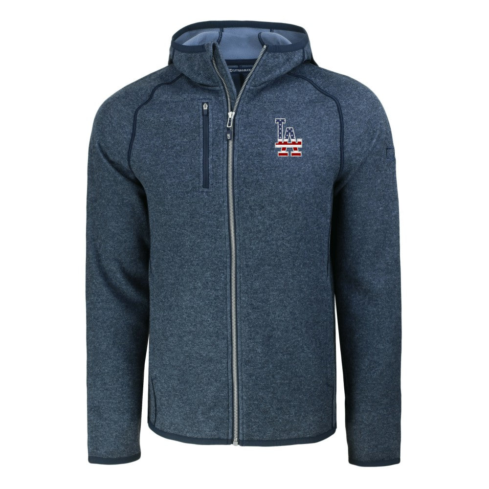 MLB Los Angeles Dodgers Cutter & Buck Stars & Stripes Mainsail Sweater-Knit Full-Zip Hoodie