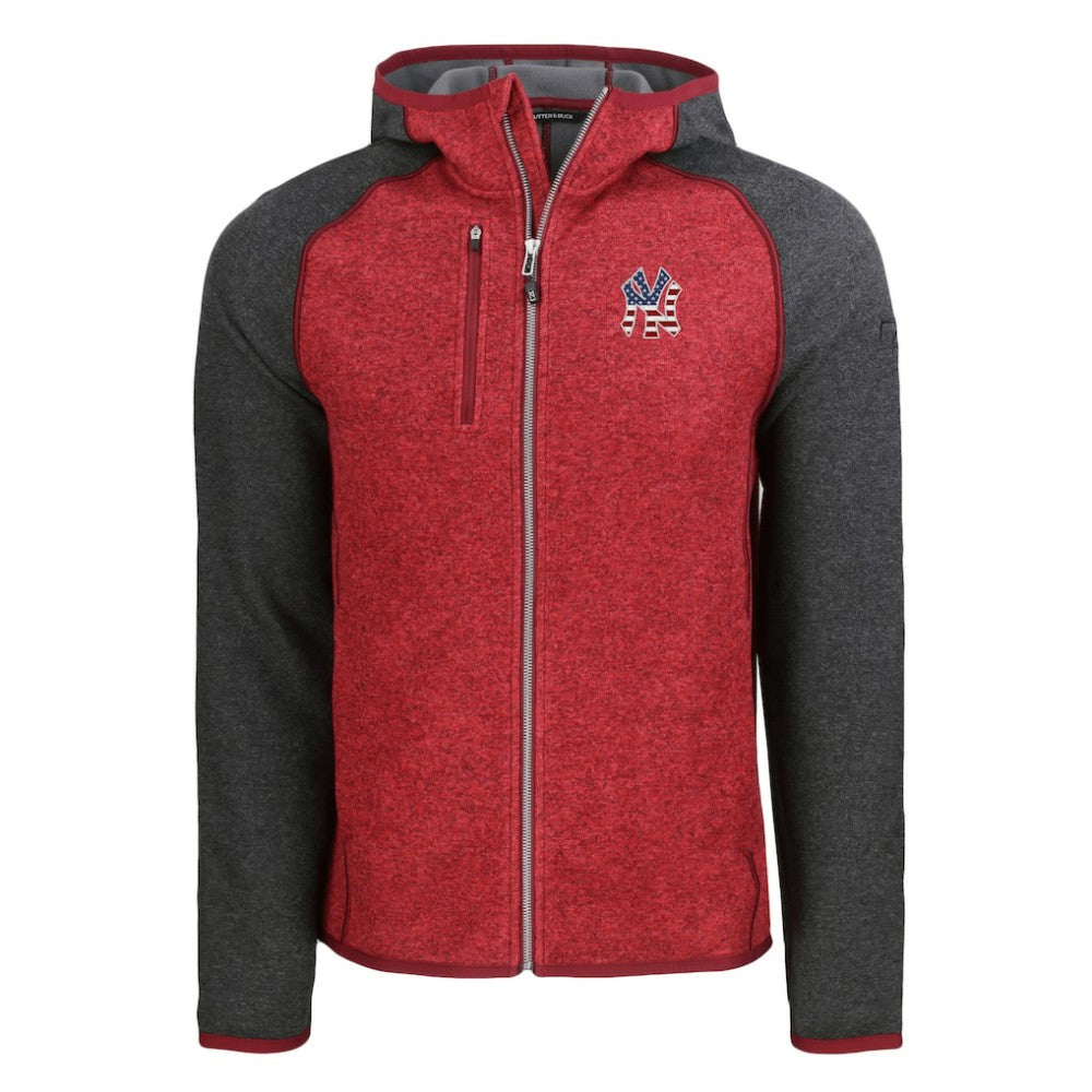 MLB New York Yankees Cutter & Buck Stars & Stripes Mainsail Sweater-Knit Full-Zip Hoodie