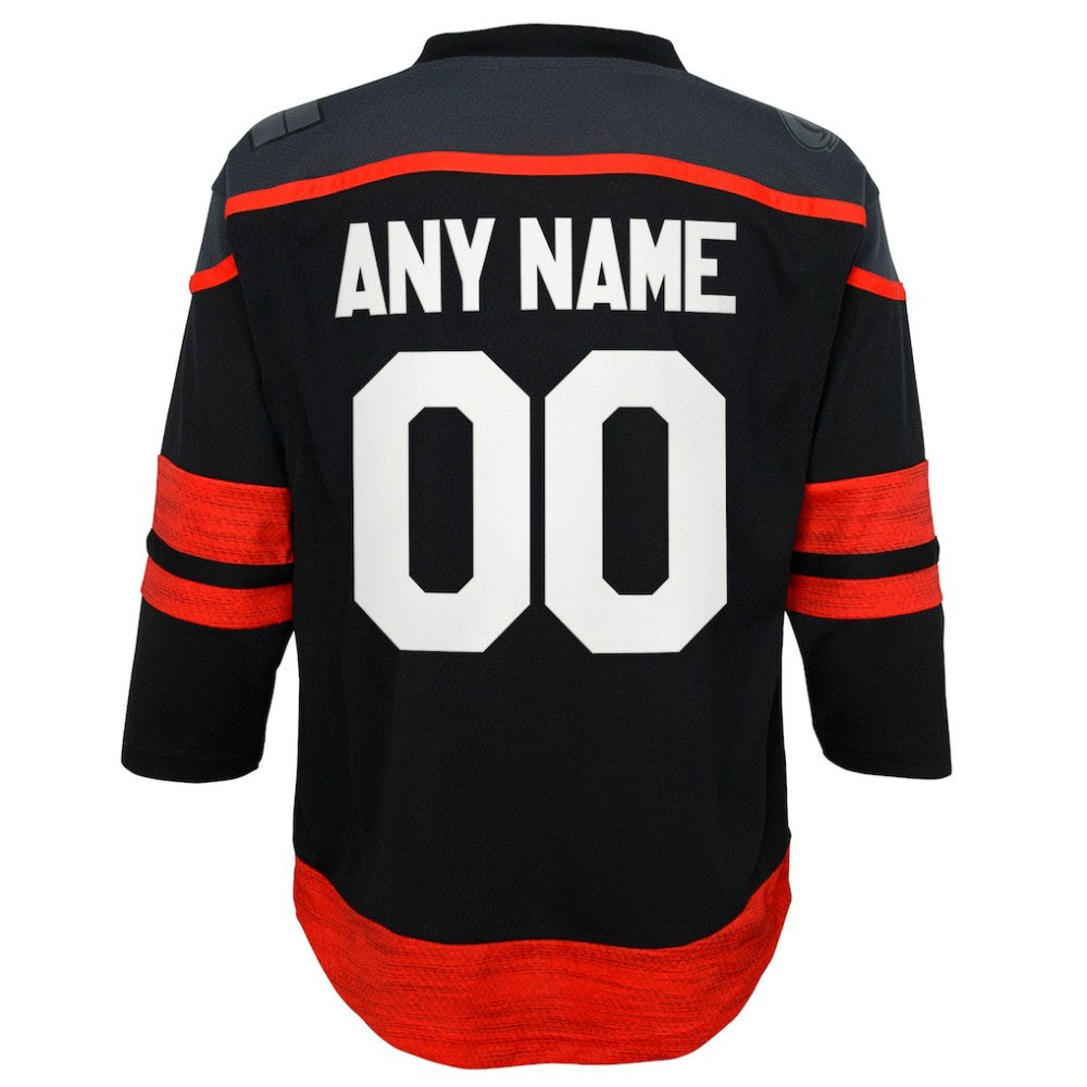 NHL Black Carolina Hurricanes Youth Home Replica Custom Jersey
